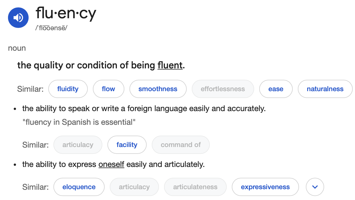 Definition of fluency